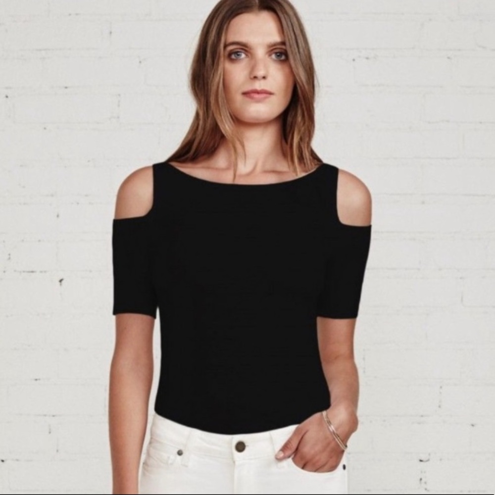 nwt Bailey 44 cold shoulder black top
